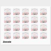  Blush Roze Grijs Roos Bruiloft Save the Date Vierkante Sticker (Vel)