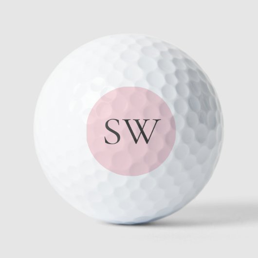 Blush roze & grijs Simple Typografie Golfballen (Voorkant)