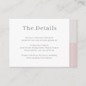 Blush roze grijs witte strepen bruiloft hotel deta informatiekaartje (Voorkant)
