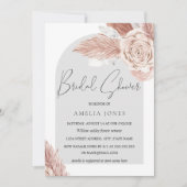 Blush roze grijze boho bloemen Vrijgezellenfeest a Kaart (Voorkant)