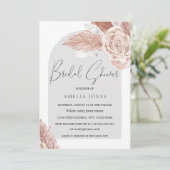 Blush roze grijze boho bloemen Vrijgezellenfeest a Kaart (Staand voorkant)