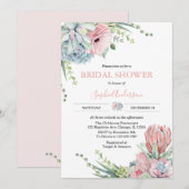 Blush roze grijze cactus Succulent Vrijgezellenfee Kaart (Voorkant / Achterkant)