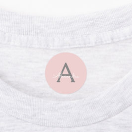 Blush roze grijze moderne meisjesmonogram labels