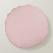 Blush roze grijze moderne meisjesmonogram rond kussen (Achterkant)