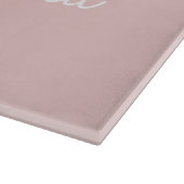 Blush roze grijze moderne meisjesmonogram snijplank (Hoek)
