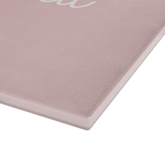 Blush roze grijze moderne meisjesmonogram snijplank (Hoek)