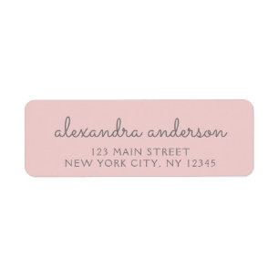 Blush roze grijze script Typografie Weddenschap Etiket