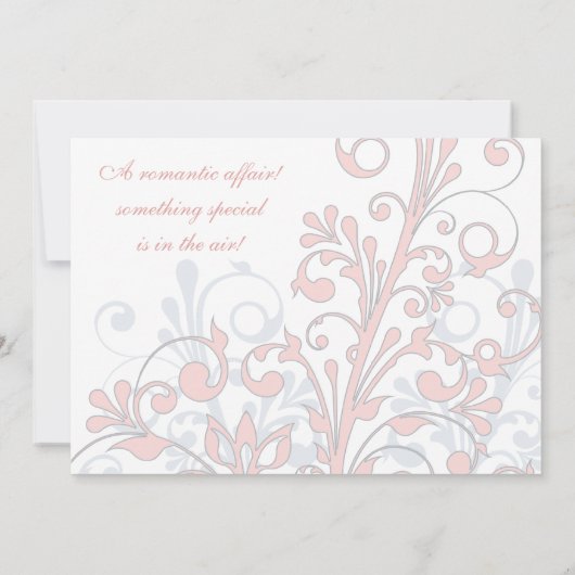 Blush roze, grijze, witte bruiloft sparen de datum save the date (Achterkant)