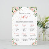 Blush roze groen baby shower purse game (Staand voorkant)