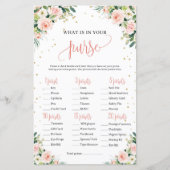 Blush roze groen baby shower purse game (Voorkant)