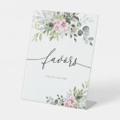 Blush Roze groen Bloemen gunsten teken Reclamebord Met Voetstuk (Voorkant)