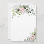 Blush Roze groen bruiloft uitnodiging (Achterkant)