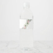 Blush Roze Groen Bruiloft Water Fles Labels Waterfles Etiket (Achterkant)