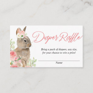 Blush roze groen bunny baby luier loterij kaarten
