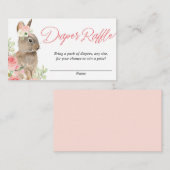 Blush roze groen bunny baby luier loterij kaarten (Voorkant / Achterkant)