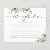 Blush Roze Groen Datum Nachtideeën Kaart (Voorkant)