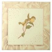 blush roze groen en gele vruchten tegeltje (Voorkant)