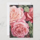 Blush Roze, groen en kaneel Roos bruiloft Kaart (Achterkant)