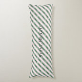 Blush Roze Groen Glitter Strepen Kerst Lichaamskussen (Voorkant Verticaal)