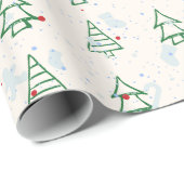 Blush Roze groen Moderne geometrische kerstboom Cadeaupapier (Rol Hoek)