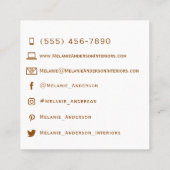 Blush Roze Groen pastel Binnenontwerp Vierkante Visitekaartje (Achterkant)