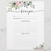 Blush roze groen recept pagina (Voorkant)