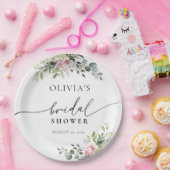 Blush Roze groen Vrijgezellenfeest papier Bord (Feest)