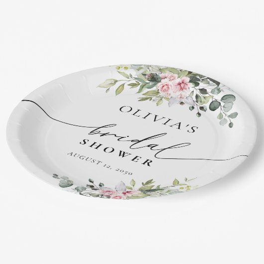 Blush Roze groen Vrijgezellenfeest papier Bord (Gekanteld)