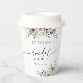 Blush roze groen Vrijgezellenfeest papieren bekers