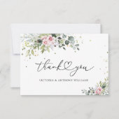 Blush roze groen Vrijgezellenfeest plat Bedankkaart (Voorkant)