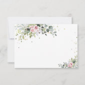 Blush roze groen Vrijgezellenfeest plat Bedankkaart (Achterkant)