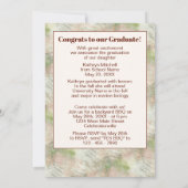 Blush roze groene Abstracte Afstuderen Aankondiging (Achterkant)