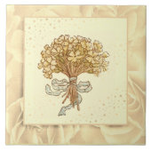  Blush roze groene en gele bloemen Tegeltje (Voorkant)