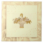  Blush roze groene en gele bloemen Tegeltje (Voorkant)