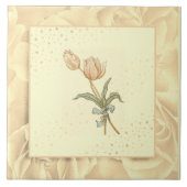  Blush roze groene en gele bloemen Tegeltje (Voorkant)