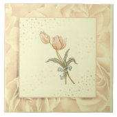 Blush roze groene en gele bloemen Tegeltje (Voorkant)