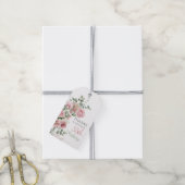 Blush Roze Groene Eucalyptus 55e Verjaardag Bedank Cadeaulabel (Met Touw)