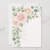 Blush Roze Groene Huwelijk Kaart (Achterkant)