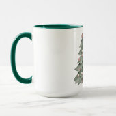 Blush roze groene kerstboom met ster mok (Links)