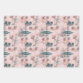 Blush Roze & Groene Mexicaanse Salamander Axolotl  Inpakpapier Vel (Voorkant)