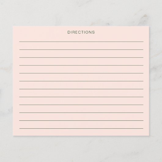 Blush roze groene minimalistische aangepaste Kaart (Achterkant)