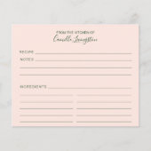 Blush roze groene minimalistische aangepaste Kaart (Voorkant)