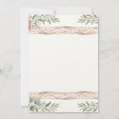 Blush Roze Groene Save the Date Kaart (Achterkant)