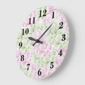 Blush roze groene waterverf landschapskic floral grote klok (Hoek)