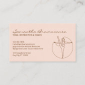 Blush roze Gym Yoga Pilates Meditation Instructeur Visitekaartje (Achterkant)