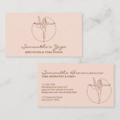 Blush roze Gym Yoga Pilates Meditation Instructeur Visitekaartje (Voorkant / Achterkant)
