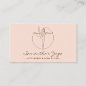 Blush roze Gym Yoga Pilates Meditation Instructeur Visitekaartje (Voorkant)
