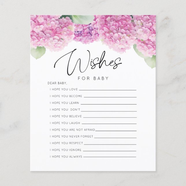 Blush Roze Haar Een Meisje Wensen Baby shower Spel (Voorkant)