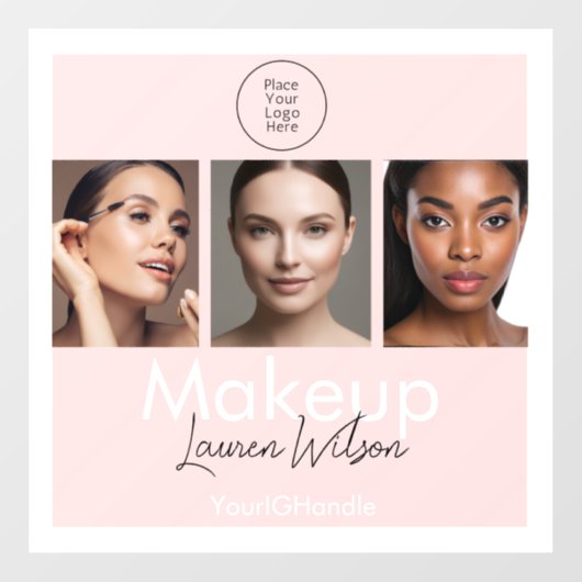 Blush Roze Haar-, Make-up- & Beauty Studio Brandin Raamsticker (Vel)