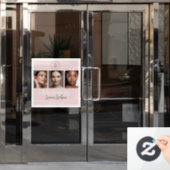 Blush Roze Haar-, Make-up- & Beauty Studio Brandin Raamsticker (Kantoordeur)